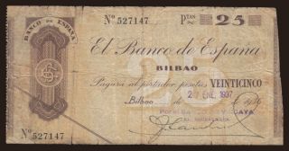 Bilbao/ Banco de Vizcaya, 25 pesetas, 1936
