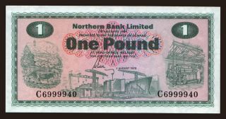 Northern Bank Limited, 1 pound, 1978