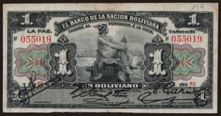 1 boliviano, 1911