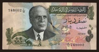 1/2 dinars, 1973