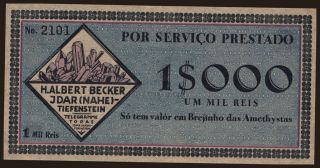 H. Albert Becker, 1 mil reis, 1920