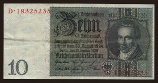 10 Reichsmark, 1929, B/D