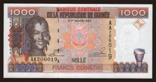 1000 francs, 1998