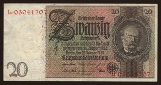 20 Reichsmark, 1929, L/L