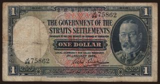 Straits Settlements, 1 dollar, 1935
