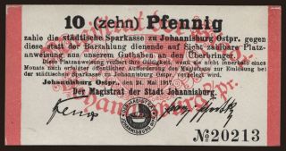 Johannisburg (Pisz), 10 Pfennig, 1917