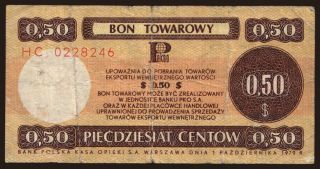 Pekao/ bon towarowy, 50 centow, 1979
