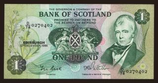 Bank of Scotland, 1 pound, 1985