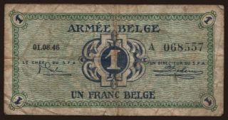 Armee Belge, 1 franc, 1946