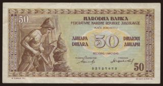 50 dinara, 1946