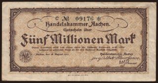 Aachen/ Handelskammer, 5.000.000 Mark, 1923