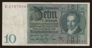 10 Reichsmark, 1929, G/E