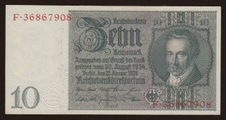 10 reichsmark, 1929, E/F