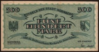 Nürnberg/ Stadt, 500 Mark, 1922