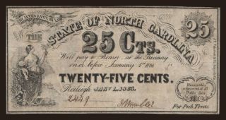 North Carolina, 25 cents, 1863