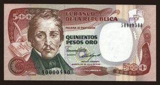 500 pesos, 1986