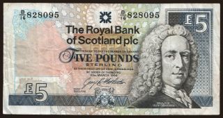 Royal Bank of Scotland, 5 pounds, 1994