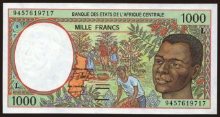 Gabon, 1000 francs, 1994