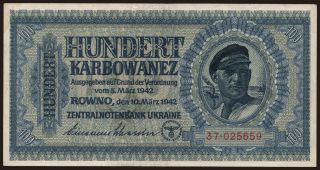 Rowno, 100 Karbowanez, 1942