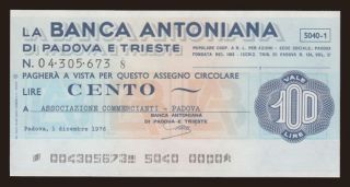 Banca Antoniana, 100 lire, 1976