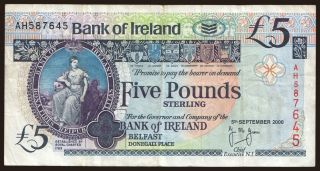 Bank of Ireland, 5 pounds, 2000