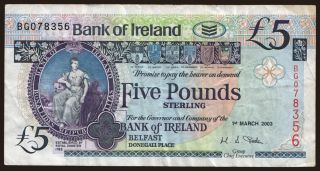 Bank of Ireland, 5 pounds, 2003