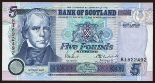 Bank of Scotland, 5 pounds, 2002