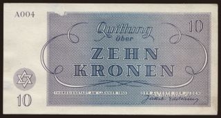 Theresienstadt, 10 Kronen, 1943
