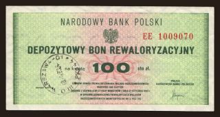 NBP/ Depozytowy bon rewaloryzacyjny, 100 zlotych, 1982