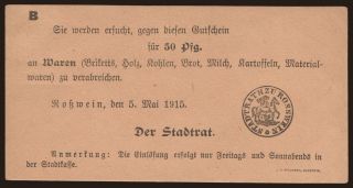 Rosswein/ Stadt, 50 Pfennig, 1915