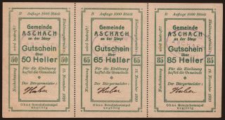 Aschach, 50, 65, 85 Heller, 1920