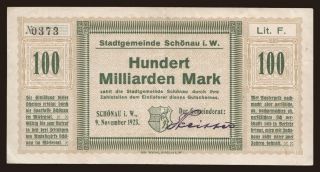 Schönau/ Stadt, 100.000.000.000 Mark, 1923