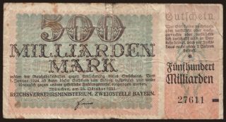 München, 500.000.000.000 Mark, 1923