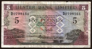 Ulster Bank Limited, 5 pounds, 1989