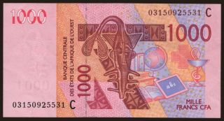 Burkina Faso, 1000 francs, 2003