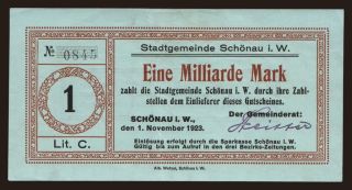 Schönau/ Stadt, 1.000.000.000 Mark, 1923