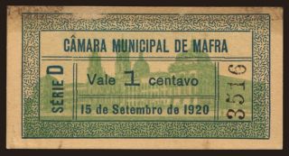 Mafra, 1 centavo, 1920