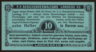 Landegg, 10 Heller, 191?