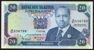 20 shillings, 1990