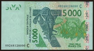 Burkina Faso, 5000 francs, 2009