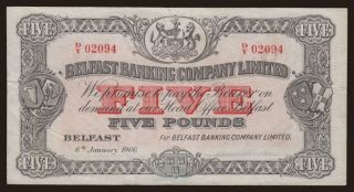 Belfast Banking Company, 5 pounds, 1966