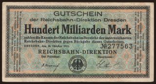 Dresden, 100.000.000.000 Mark, 1923