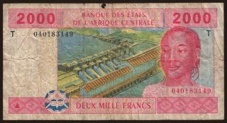 Congo, 2000 francs, 2002