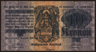 Innsbruck, 10 Kronen, 1918