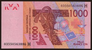 Niger, 1000 francs, 2003