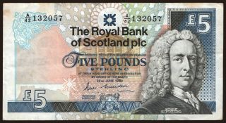 Royal Bank of Scotland, 5 pounds, 1988