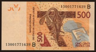 Benin, 500 francs, 2013
