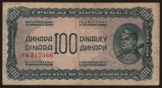 100 dinara, 1944
