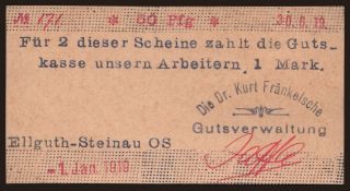 Ellguth-Steinau/ Dr. Kurt Fränkelsche Gutsverwaltung, 50 Pfennig, 1919