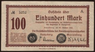Annaberg/ Bezirksverband der Amtshauptmannschaft, 100 Mark, 1922